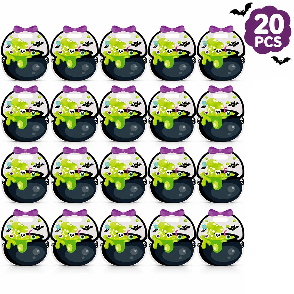 5/10/20 Stück Halloween-Süßigkeitentüten mit Griffen, wiederverschließbare Plastiktüten für „Trick or Treat“, große Geschenktüten für Süßigkeiten. – Detail 11