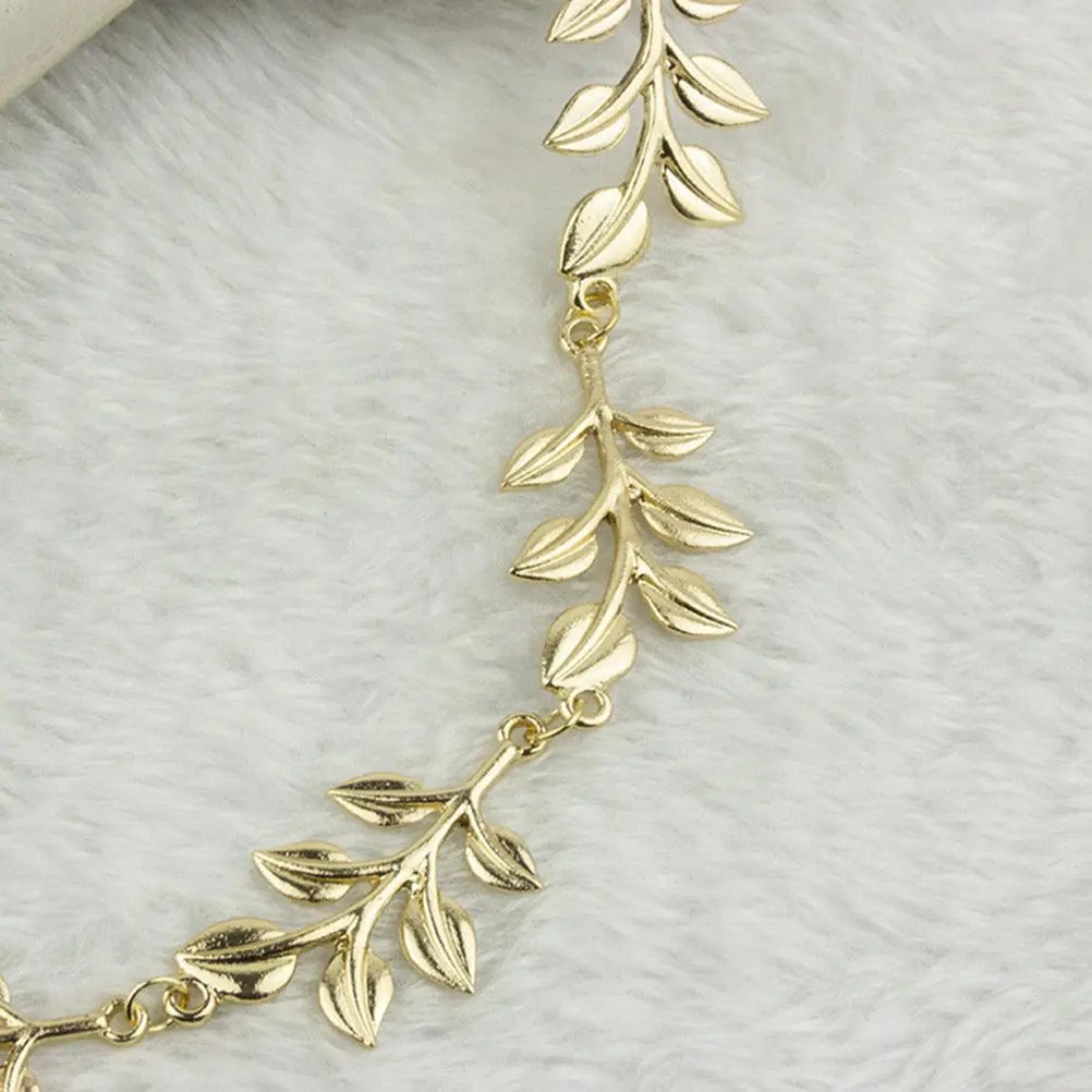 

2Pcs Golden Tree Leaves Alloy Hair Hoop Headwear for Bridesmaids Engagement Daily Use Elegant Hair Band Women