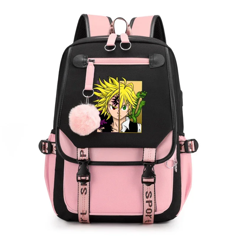 Nieuwe Anime Meliodas Patroonprint Rugzak Unisex Daily Fashion Rugzak Tieners Studenten Casual Outdoor Rugzak Schooltas