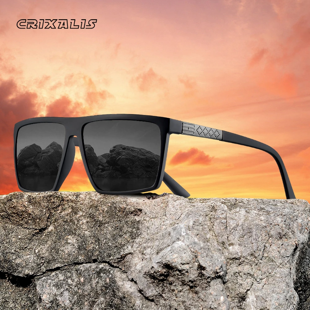 CRIXALIS Classics Square Polarized Sunglasses Men Anti-glare Outdoor Driving Sun Glasses Male Fashoin Beach Shades UV Protection