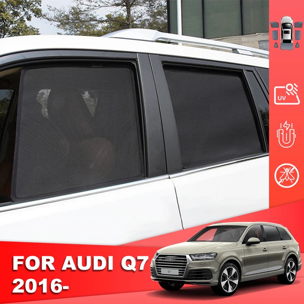 

For Audi Q7 MK2 2016-2024 Magnetic Car Sunshade Shield Front Windshield Curtain Rear Side Baby Window Sun Shade Visor