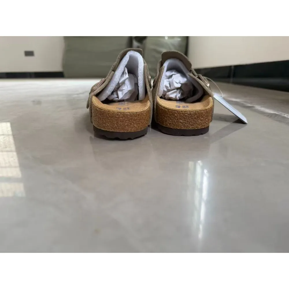 Men's and women's suede cork shoes, famous design, adjustable shoulder straps, comfortable arch support, cork shoes image 6