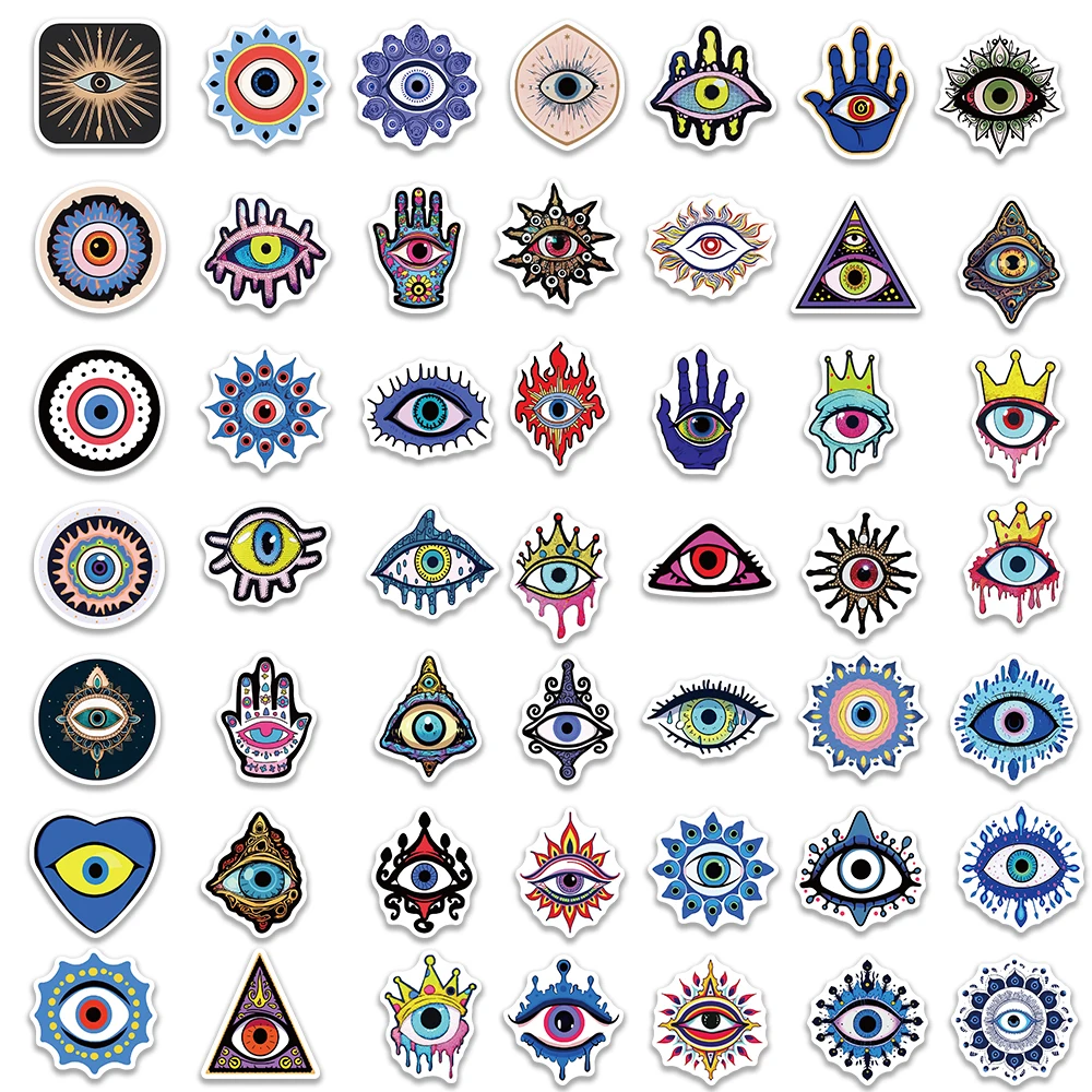 50pcs Evil Eye Graffiti Stickers Skateboard Guitar Laptop Motorcycle Luggage Bike Car Phone Cool Sticker Kid Toy