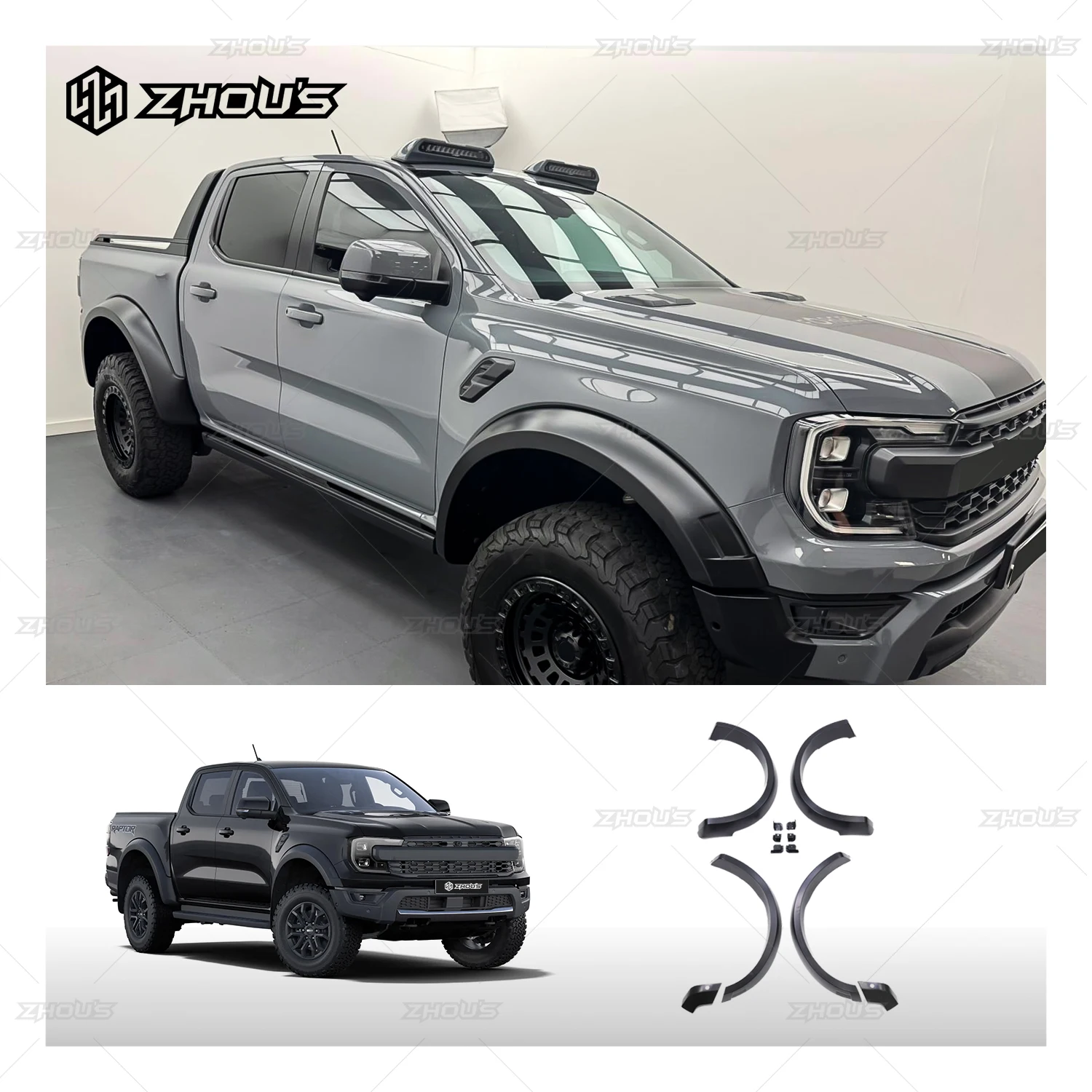 

Car Auto Parts Extension Wide Wheel Arches 4x4 Fender Flares for Ford Ranger Raptor Accessories