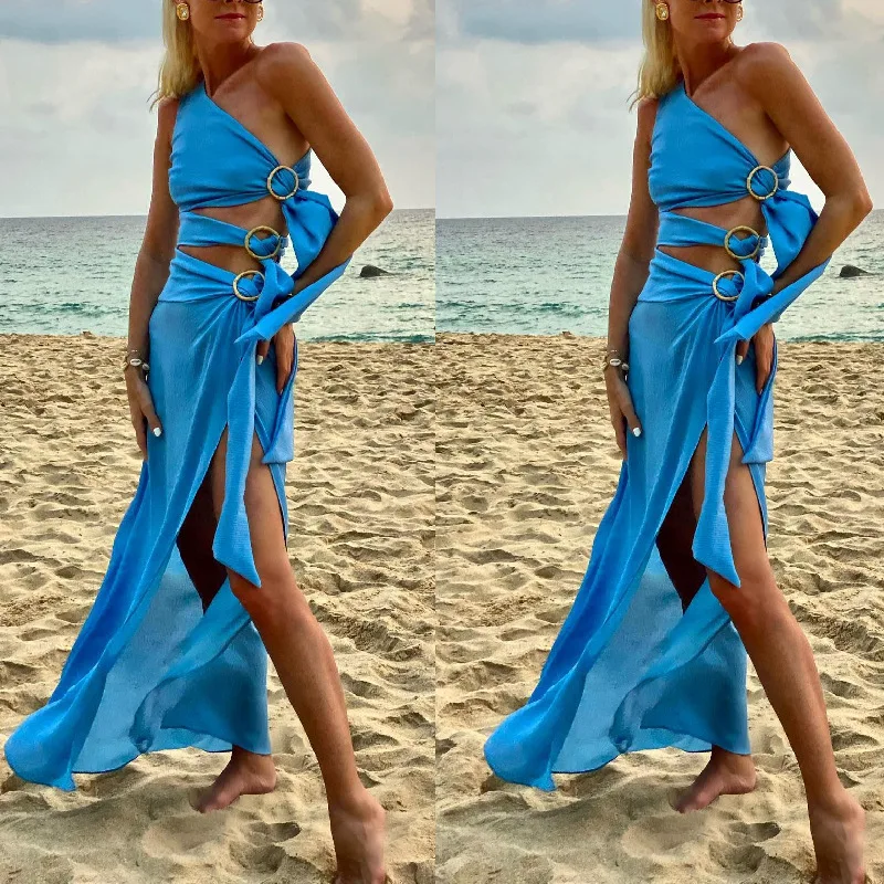 

2026 New Summer Sexy Tie Irregular Sleeveless Dress For Women Summer Long Dress Sexy Beach Y2k、 Elegant