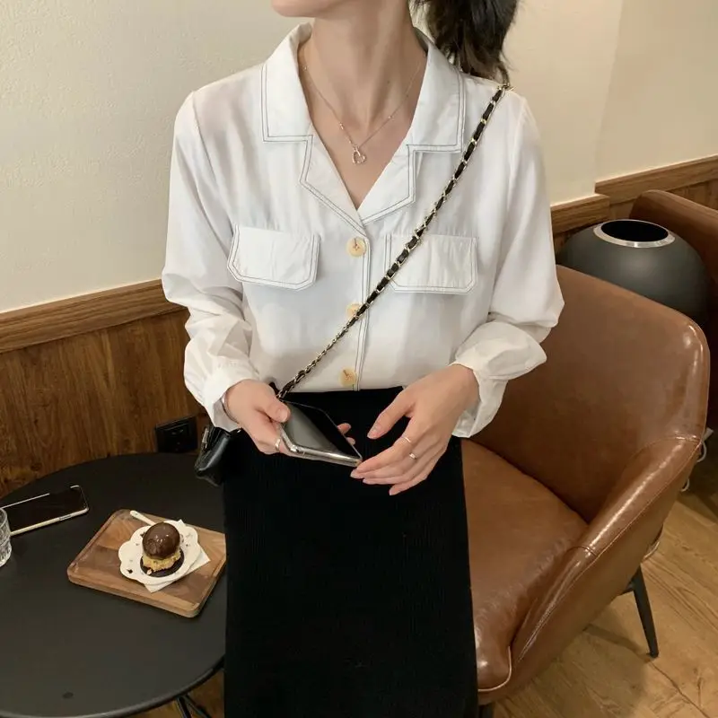 Langarmhemden für Damen, Satin, bestickt, lockere Passform, Boho, feminin, romantisch, elegant, Urlaub, Frühling, Urlaub, bequem