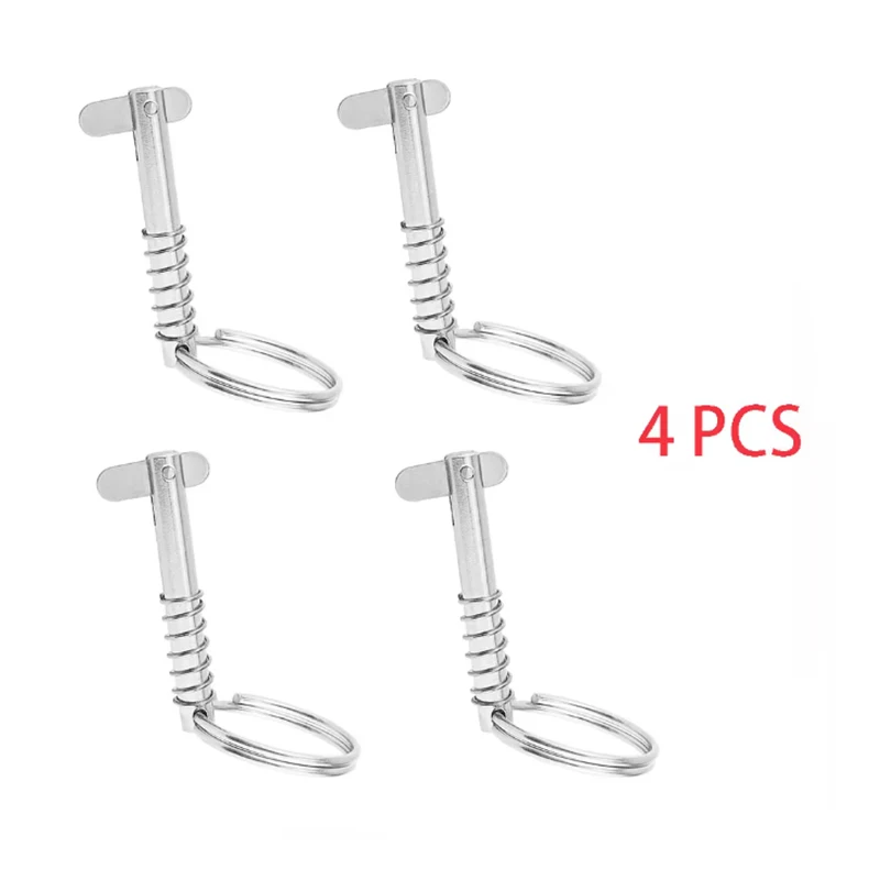 4PCS 316 Stainless Steel 6mm Quick Release Pin Boat Bimini Top Deck Hinge Jaw Slide Marine Hardware