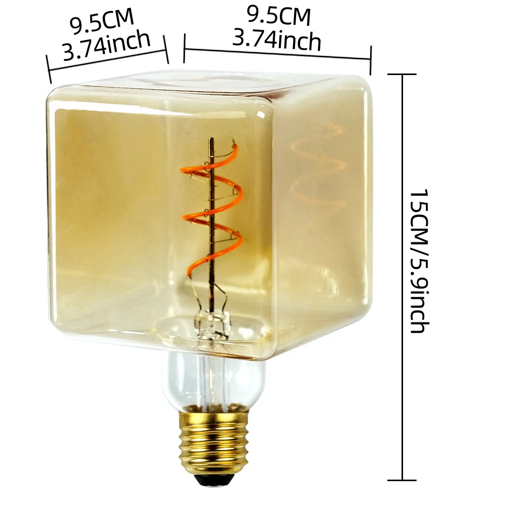 Imagem -05 - Tianfan-lâmpada Led Edison Vintage Cubo de Gelo Luz Decorativa Amarelo Quente Regulável G95 G30 4w 220v 110v E26 E27