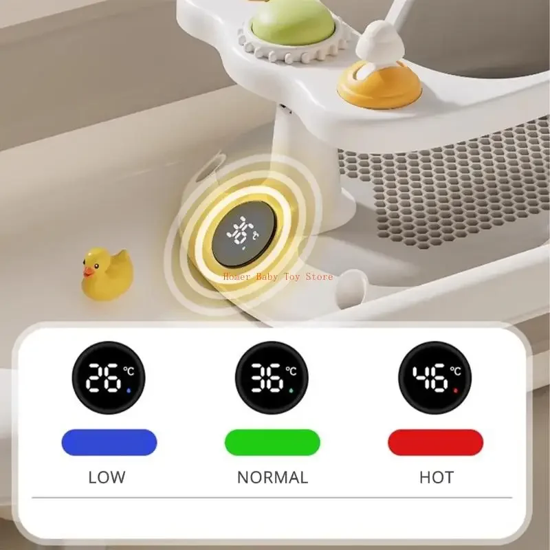 J0PF Bañera de baño para bebé con ventosas inferiores para bebé de 6 a 18 meses brinda asientos de bañera con soporte para respaldo