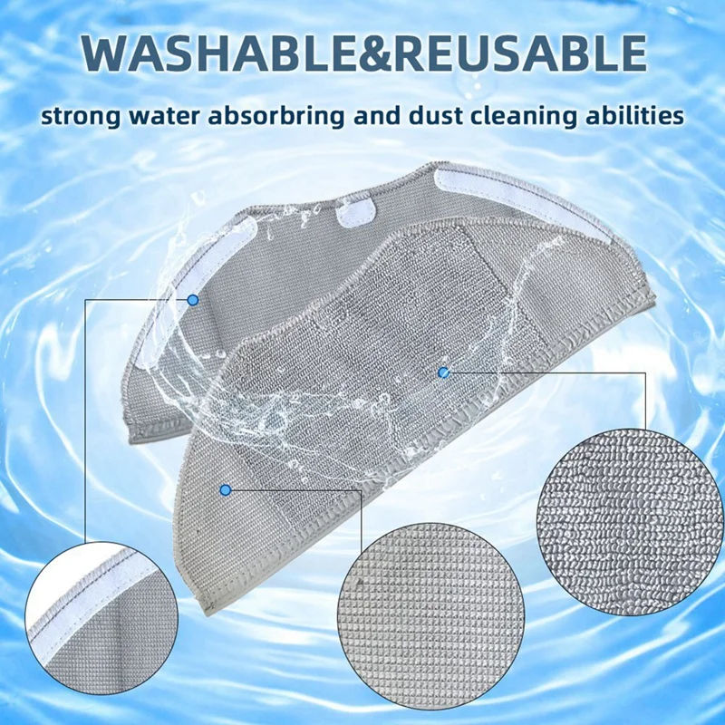 قماش قابل للغسل ميكروفايبر ، إكسسوارات ممسحة بألياف لممسحة ، S5 ، S7 ، S7 Pro ، مكنسة كهربائية روبوت ، قطع غيار