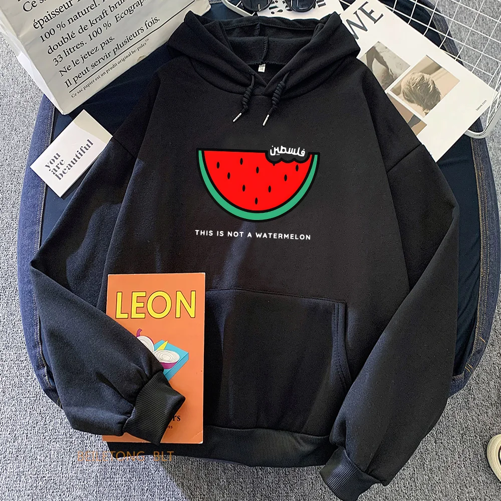 Watermelon Interest Printing Sweatshirts Long Sleeve Women Kawaii Hoodies Winter Fleece Casual Hooded Pullovers Y2k Clothes