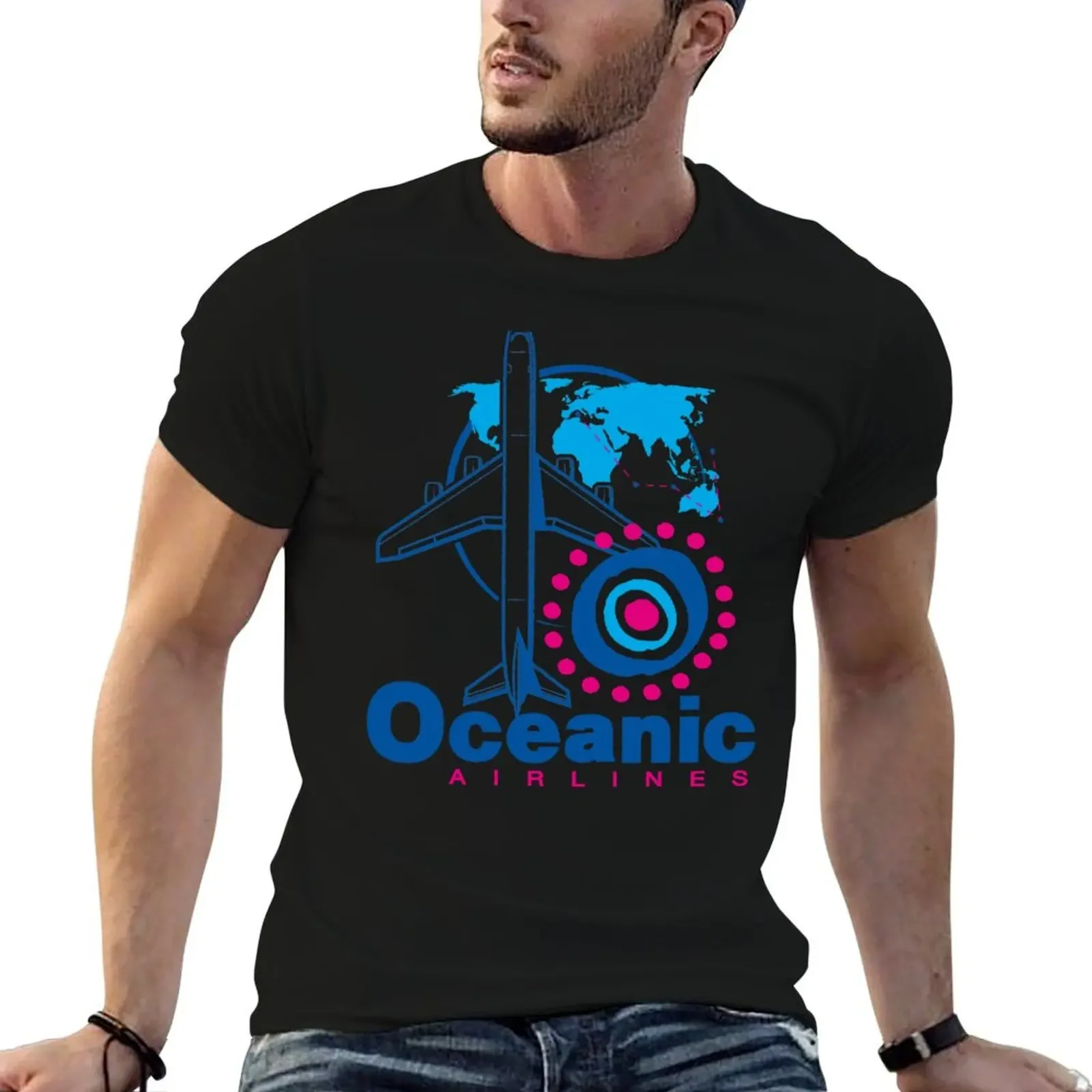 

Oceanic Airlines T-Shirt summer top tops oversized men t shirts high quality