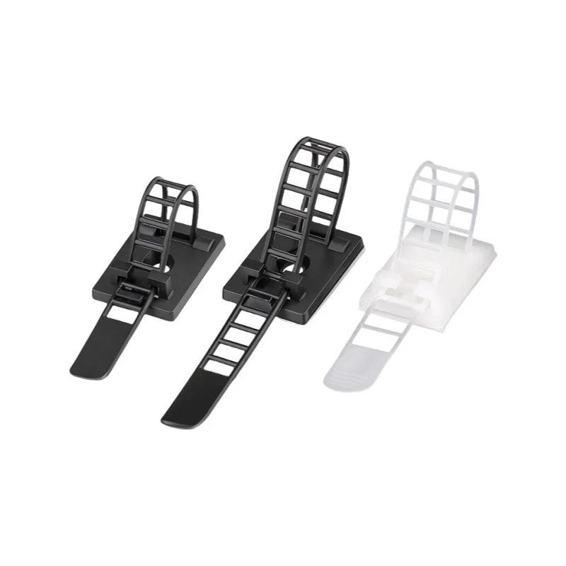 10PCS Cable Tie Mount Adjustable Clips Self Adhesive Strap Fix Holder Plastic Network Wire Power Cord Car Organizer Clamp