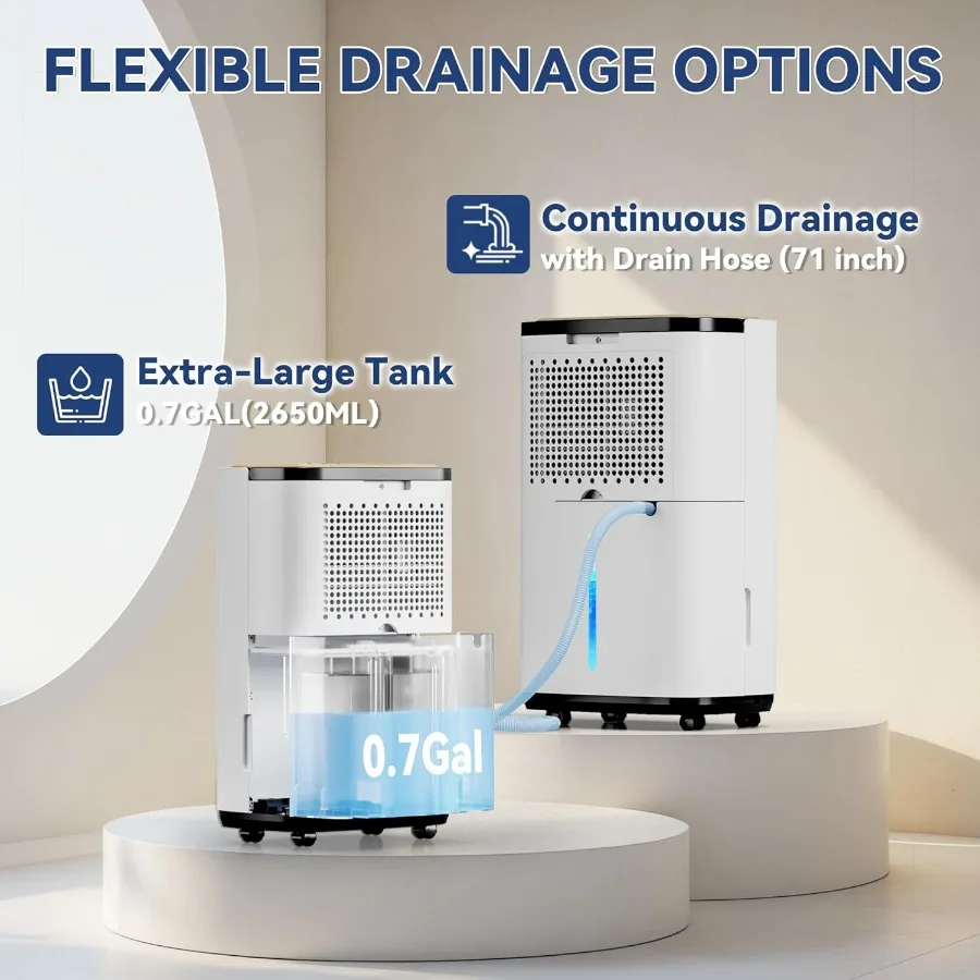 Deshumidificador de 3000 pies cuadrados para sótano con manguera de drenaje, gran capacidad de 32 pintas, los mejores deshumidificadores de compresor para el hogar o el garaje Co