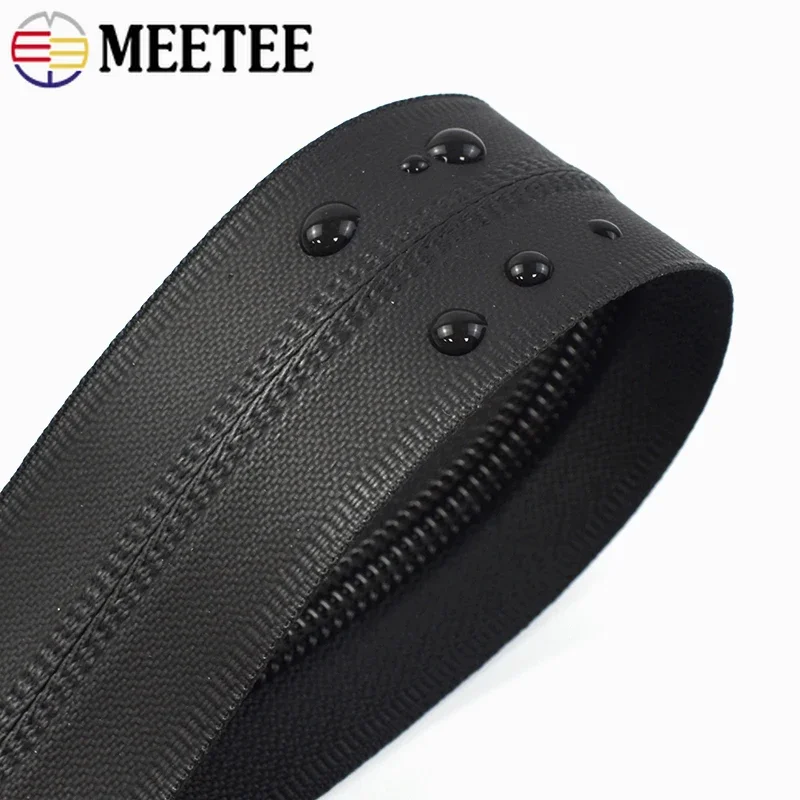 Meetee 2pcs 5# Nylon Waterproof Zippers 15/18/20cm Close-End 40-150cm Open-End DIY Jacket Bag Zip Repair Sewing Accessories