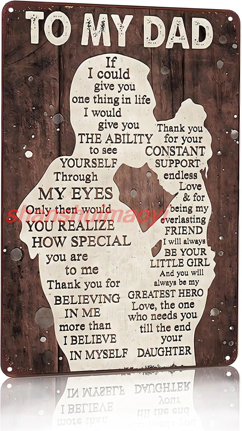 Funny To My Dad Gifts Always Be My Hero Dad Sign From Daughter Perfect For Men Room,Man Cave,Office,Garage,Workshop,Home Ba sign