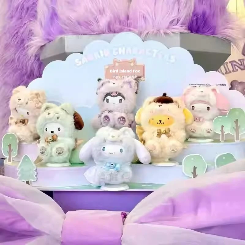 

Original Miniso Sanrio Fox Island Velvet Blind Box Cute Kuromi Melody Doll Backpack Hanging Decoration Trendy Item Surprise Gift