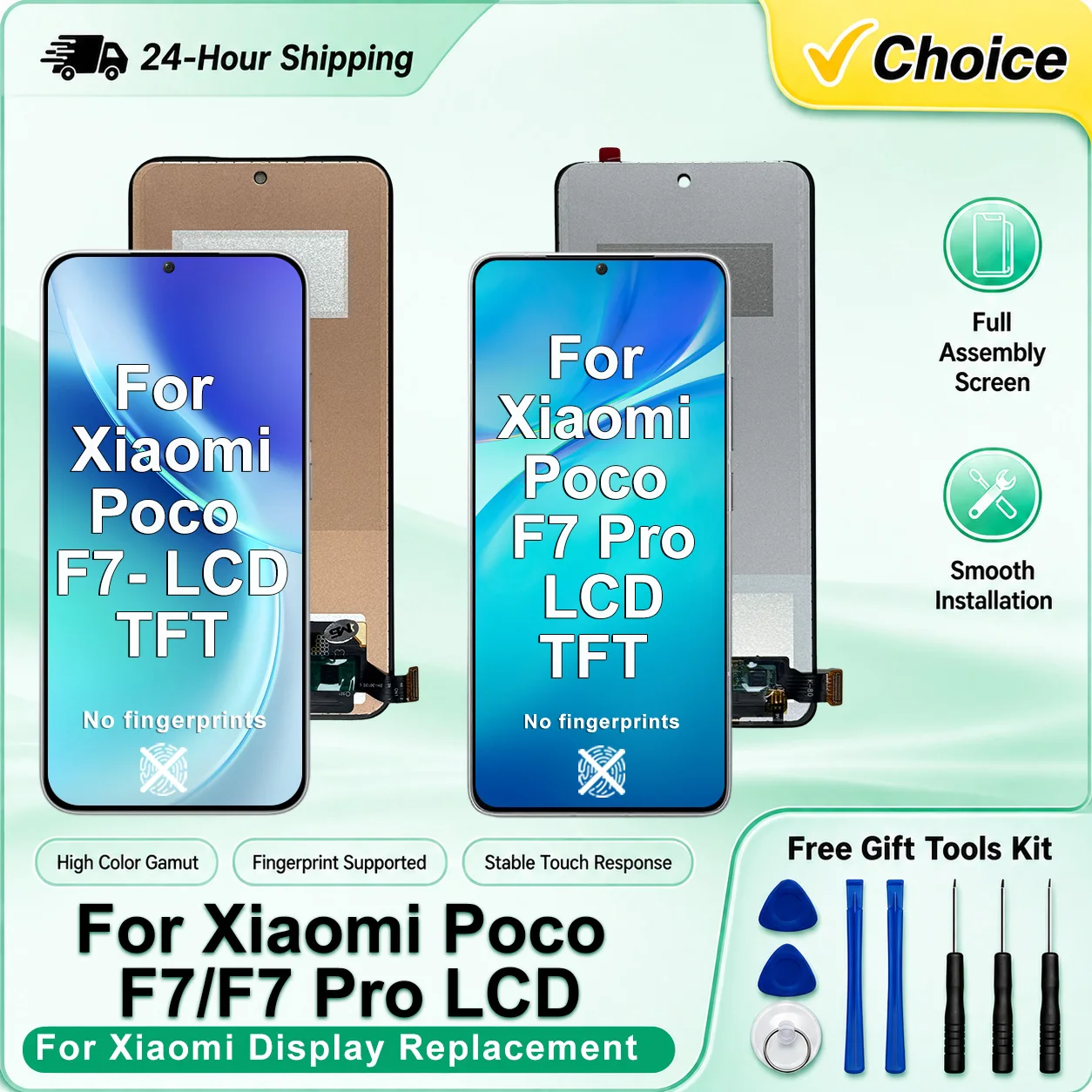 AAA++ TFT For Xiaomi Poco F7 Pro Display 24117RK2CG Touch Screen Digitizer Assembly For Poco F7 LCD 25053PC47G Replacement Parts