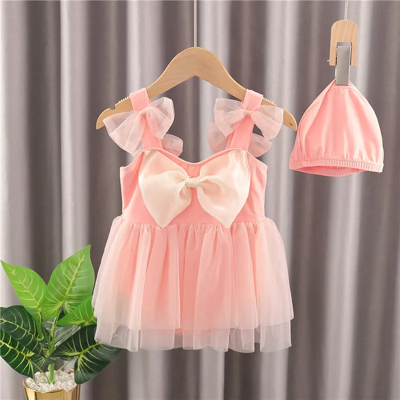 

Baby Girl Swimsuit Toddler Sleeveless One Piece Kids Swimwear Child Bathing Suit Sweetheart Quick-Drying Seaside Clothes 1-9Y