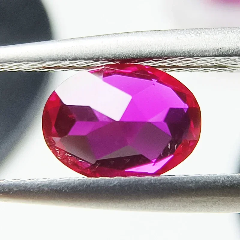مختبر نمت الياقوت البيضاوي الشكل ارتفع اللون الأحمر جودة خرز تميمة DIY بها بنفسك صنع المجوهرات شهادة AGL قابلة للاختيار