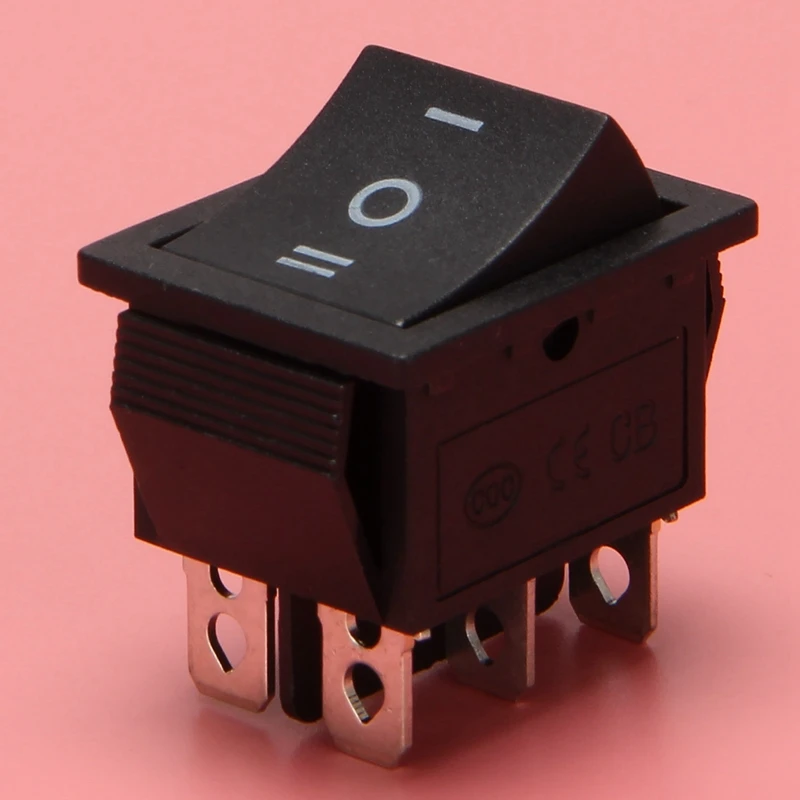 6-Terminals 3 Position ON/OFF/ON DPDT Boat Rocker Switch Double Pole Double Throw 16A 250VAC 20A 125VAC