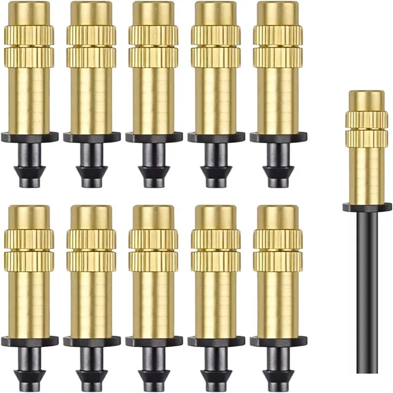 30 micro-asperseurs de jardin réglables en laiton 1/4'' pour système de brumisation extérieur en PVC 4/7'' pour irrigation et arrosage
