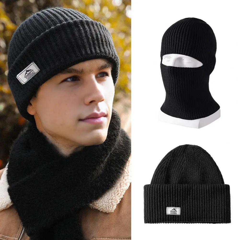

Men Winter Hat Knitted Piled Hat Ear Multiple Folding Styles Warm Daily Wear Cap Outdoor Skiing Skating Headwear