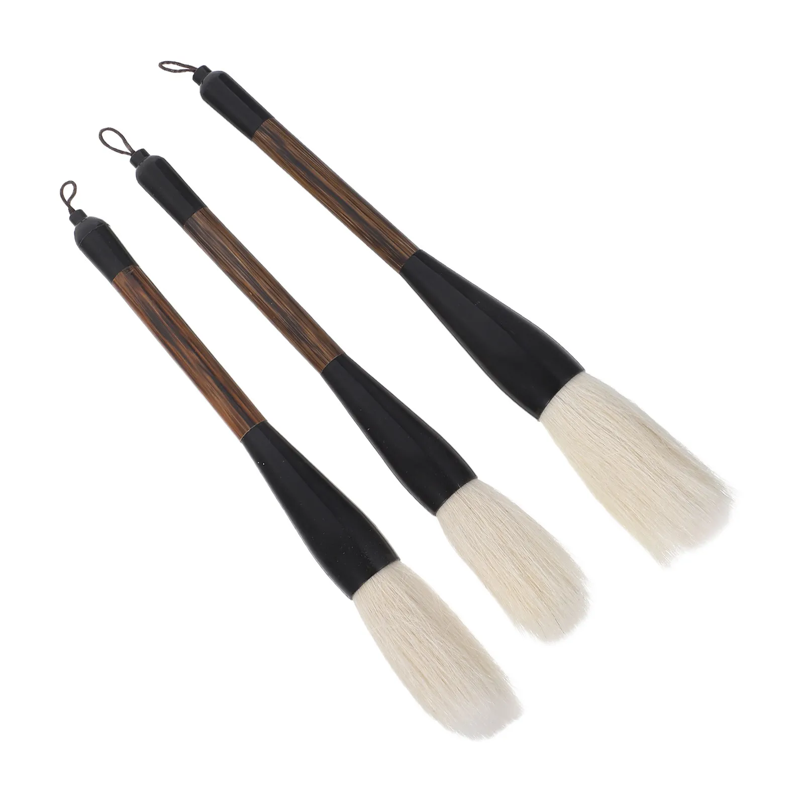 3Pcs Chinese Calligraphy Brush Set Goat Hair Soft Tip Ergonomic Handle Suitable for Painting Writing Drawing Professional Sumi