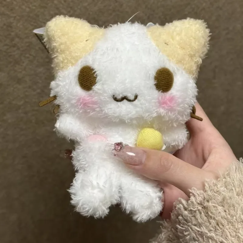 만화 마시우마로 푹신한 고양이 인형 키체인 귀여운 산리오 푸와 니앙코 고양이 마시멜로 새끼 고양이 인형 키링 선물