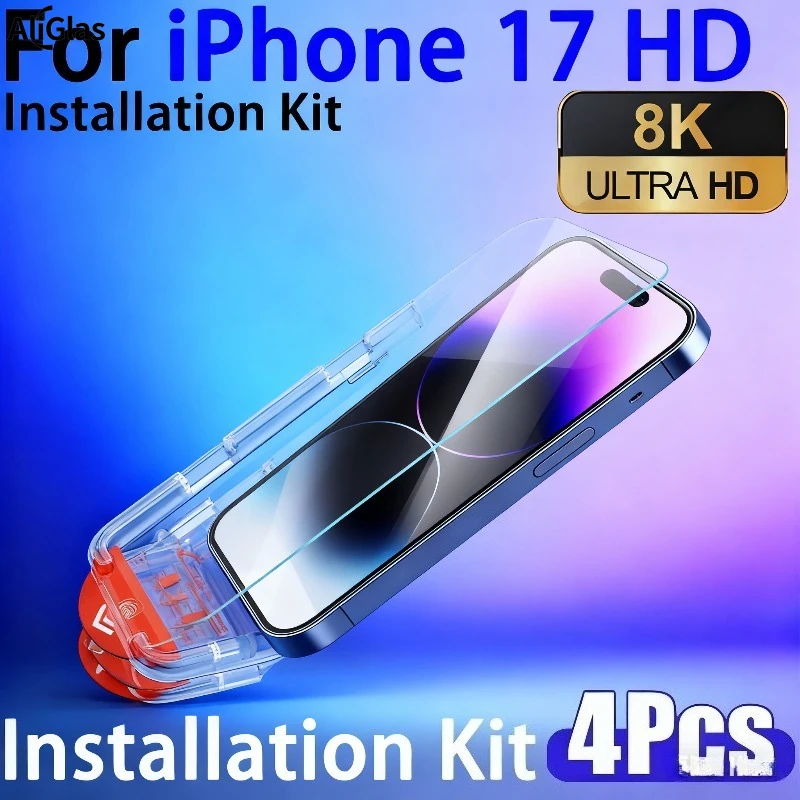 4Pcs Volle Abdeckung Screen Protector Für iphone 17 16 Pro Max 16e Luft Gehärtetem Glas Für iphone 15 14 Plus 13 12 11 Mini XR XS Glas
