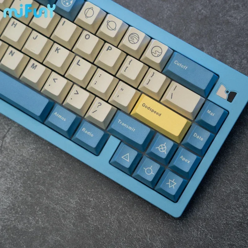 GMK Divine Blessing Keycaps Custom PBT Cherry Profile Keycap Cute blue artisan Reproduction Point KeyCap for Gaming Rainy75 Gift