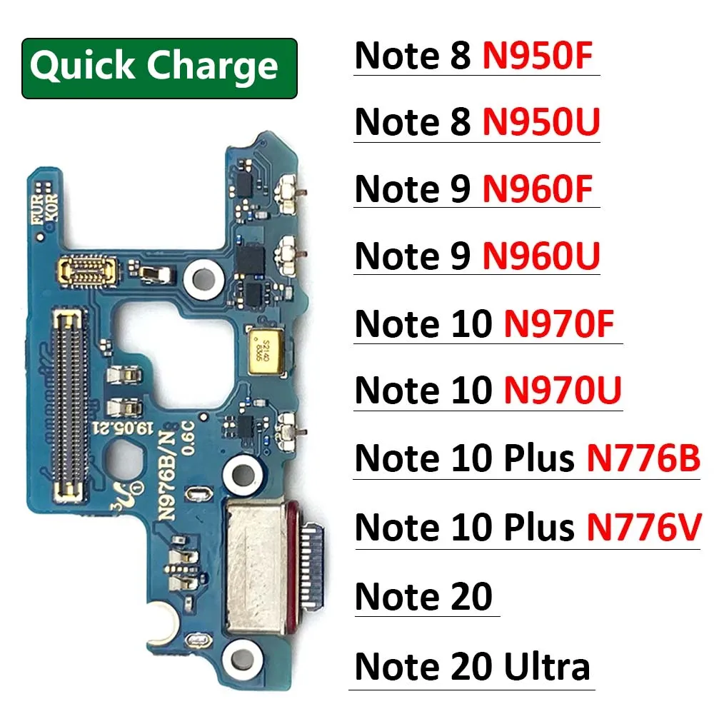 

USB Charging Port Dock Connector Charge Board Flex Cable For Samsung Note 8 9 10 Lite Plus 20 Ultra N950F N970F N770F