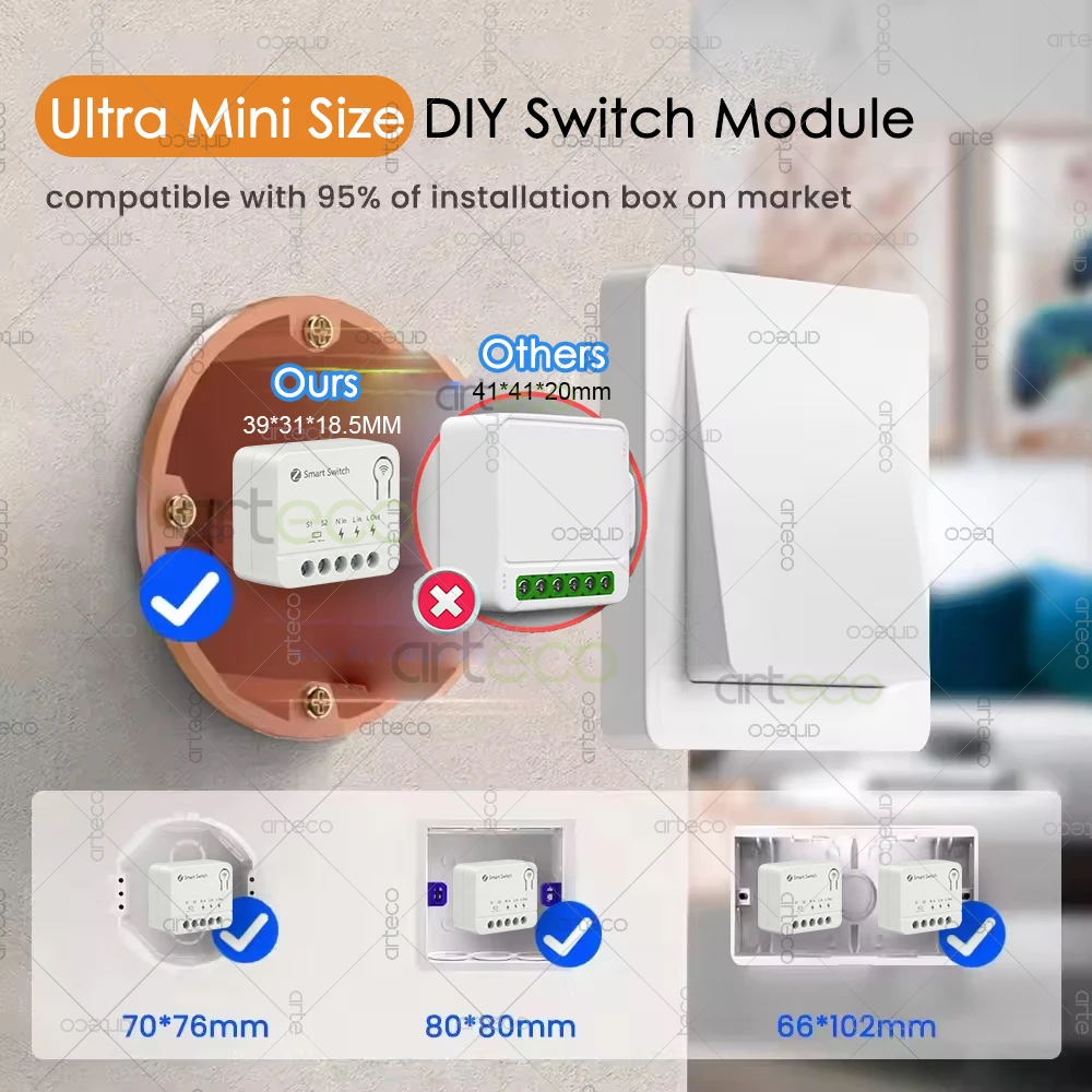 10A Mini ZigBee Smart Switch Module Smart Home Automation DIY Light Breaker Remote Timing Control Works With Z2MQTT Need Gateway