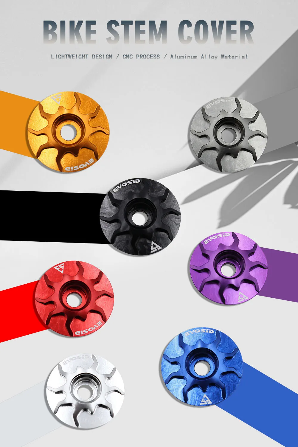 EVOSID MTB-Vorbauabdeckung, Fahrrad-Lenkervorbaubuchse, Abdeckung für die obere Lenkervorbaubuchse von Gravel-Bikes, passend für 28,6-mm-Gabelrohre, Fahrradzubehör. – Detail 1