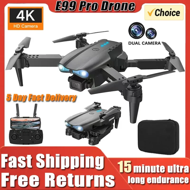 E99 Pro Drone Professional Wide Angle RC Dron HD 4K Camera Mode Foldable Helicopter Aircraft Quadcopter Drone Kid Gift Toys