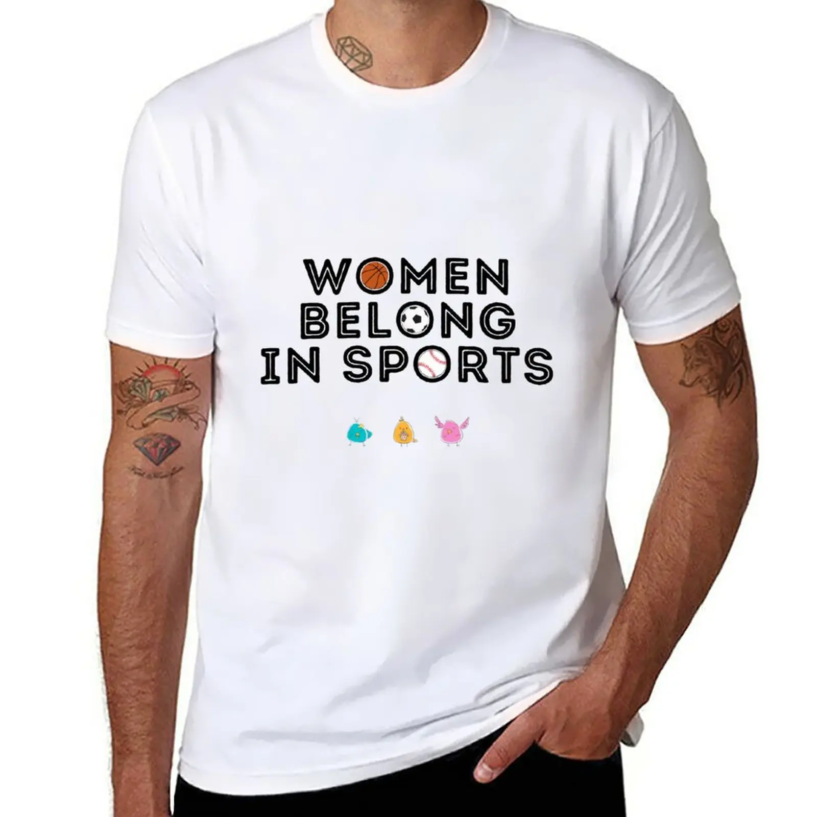 New Women Belong in Sports T-Shirt custom t shirts customized t shirts graphic t shirt mens clothing