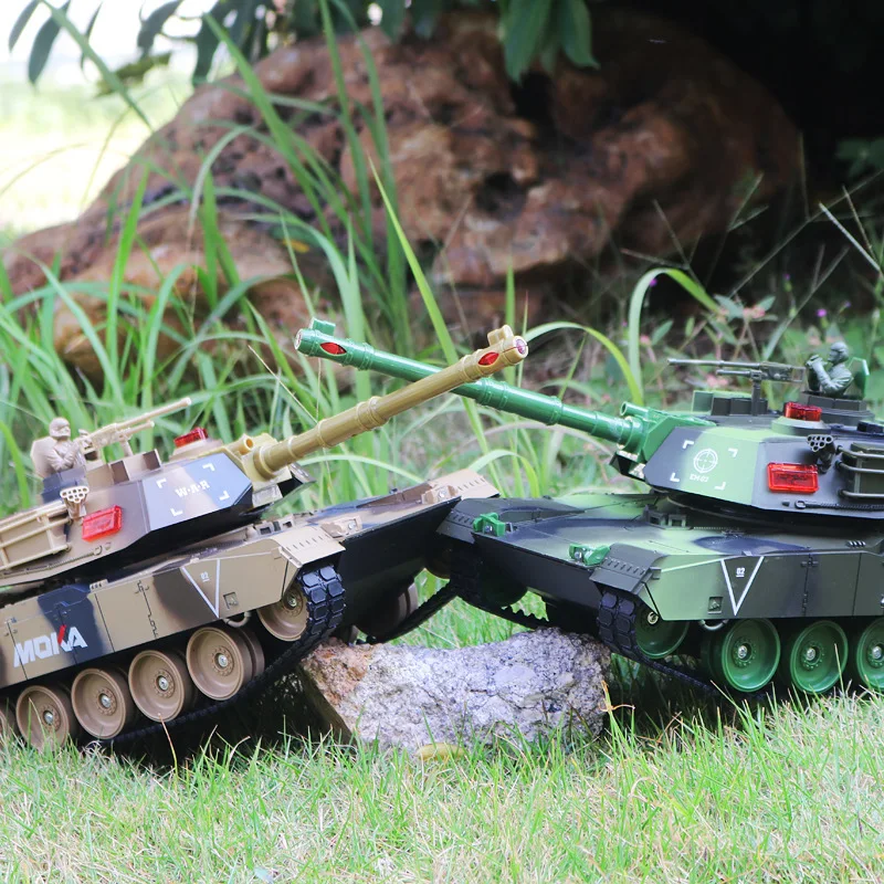 2.4G ultra large battle remote control tank model rechargeable and capable of launching off-road tracked remote control toy car