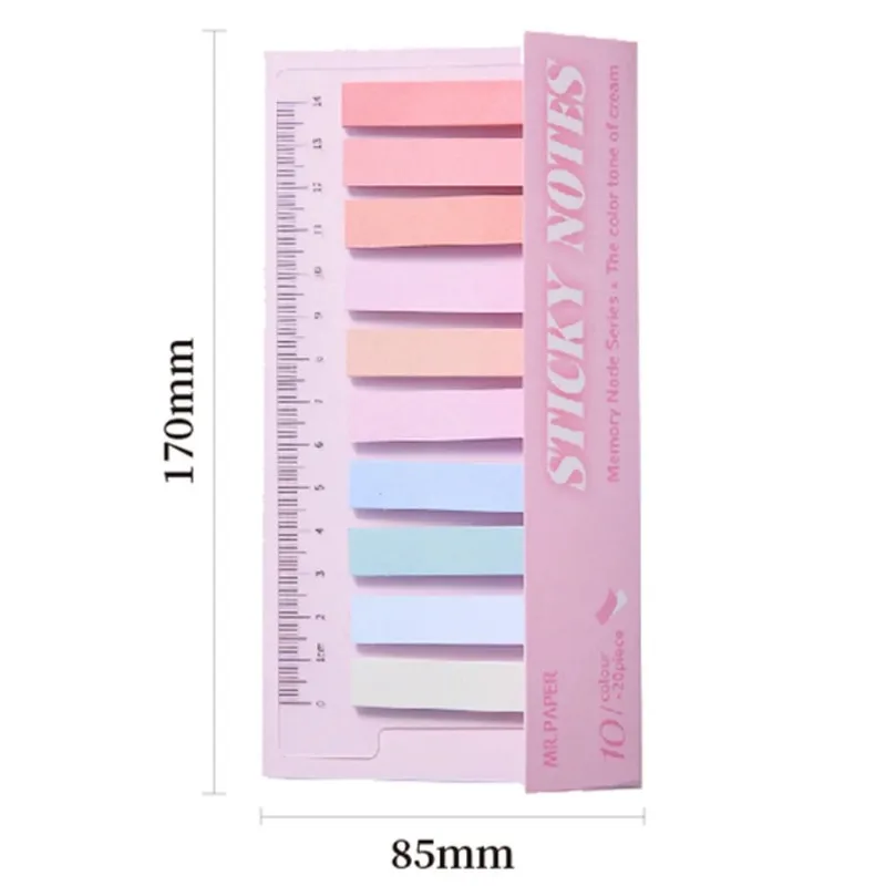 Mr. Paper 6 Style 10 Colors *20 Sheets 200pcs/ Pack PET Texture Simple Morandi Note Marker Stickers