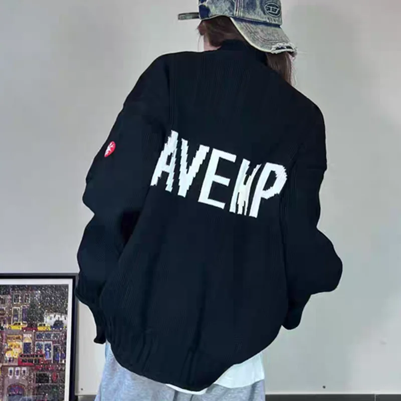 

Black Cardigan CAVEMPT C.E Turtleneck Sweater Men Women Top Version CAV EMPT Crewneck Knit Sweatshirts