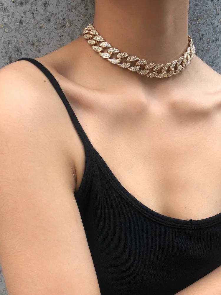 

Модный сплав, встроенная бриллиантовая цепочка, ожерелье, панк, хип-хоп, цепочка с крестом, ювелирные изделия для мужчин и женщин, эксклюзивные онлайн-цепочки