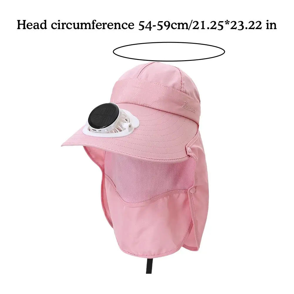 Women Solar Charging Fan Sun Hat For Outdoor Work Sun Protection Tea Picking Unisex Sun Hat Summer Cooling Cap With Electric Fan