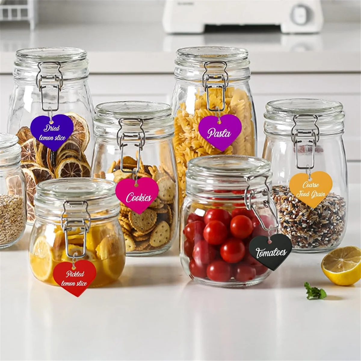 ABJS 24 حزمة Anodzied الألومنيوم الكلب العلامات الفراغات النقش بالليزر الفراغات القلب العلامات ختم الفراغات مع ثقب 1.25x1.06 بوصة