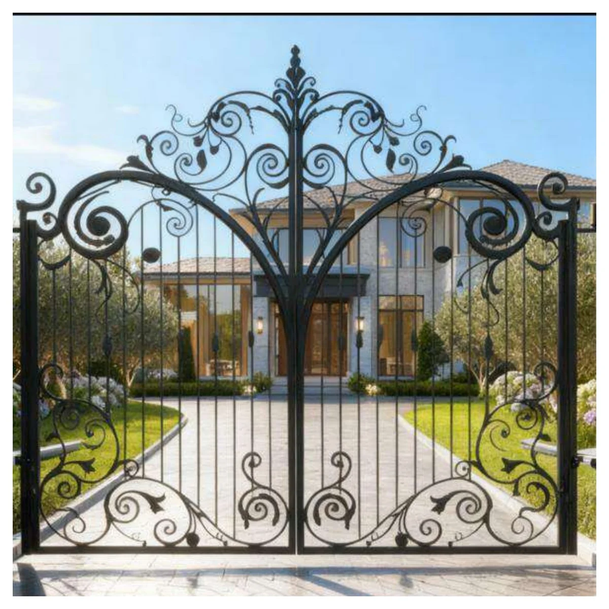 Luxury Garden Wrought Iron Gate - Sliding & Swing Driveway Entrance Main Wrought Iron Gates