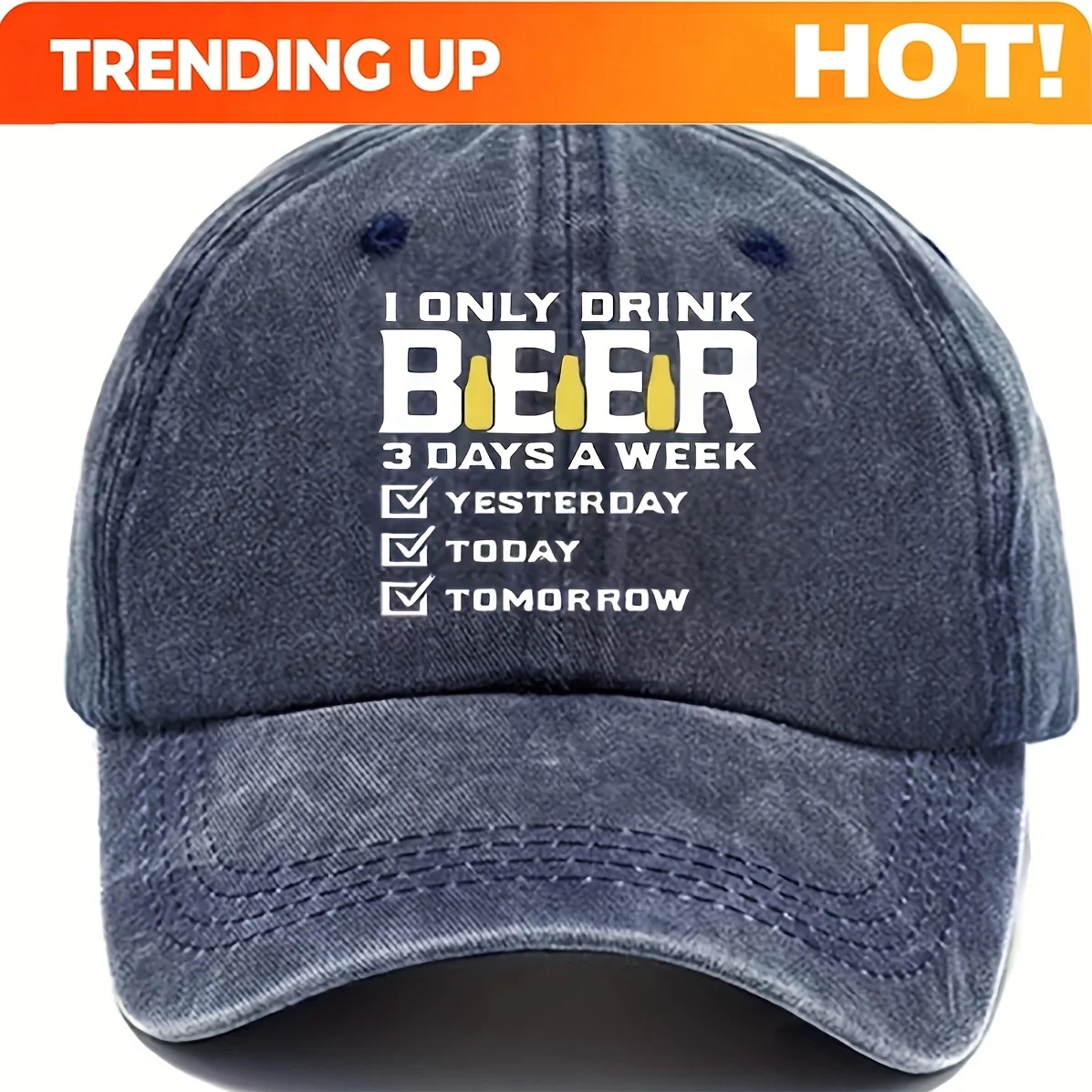 Men'S Adjustable Cotton Baseball Cap with Embossed Flag Theme, Machine Washable with - Fishing & Alphabet Print Design Gift