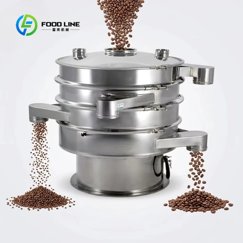Customized Stainless Steel Rotary Vibrating Screen for Coffee Bean Size Grading and Sorting Machine Multi-layer Round Sifter