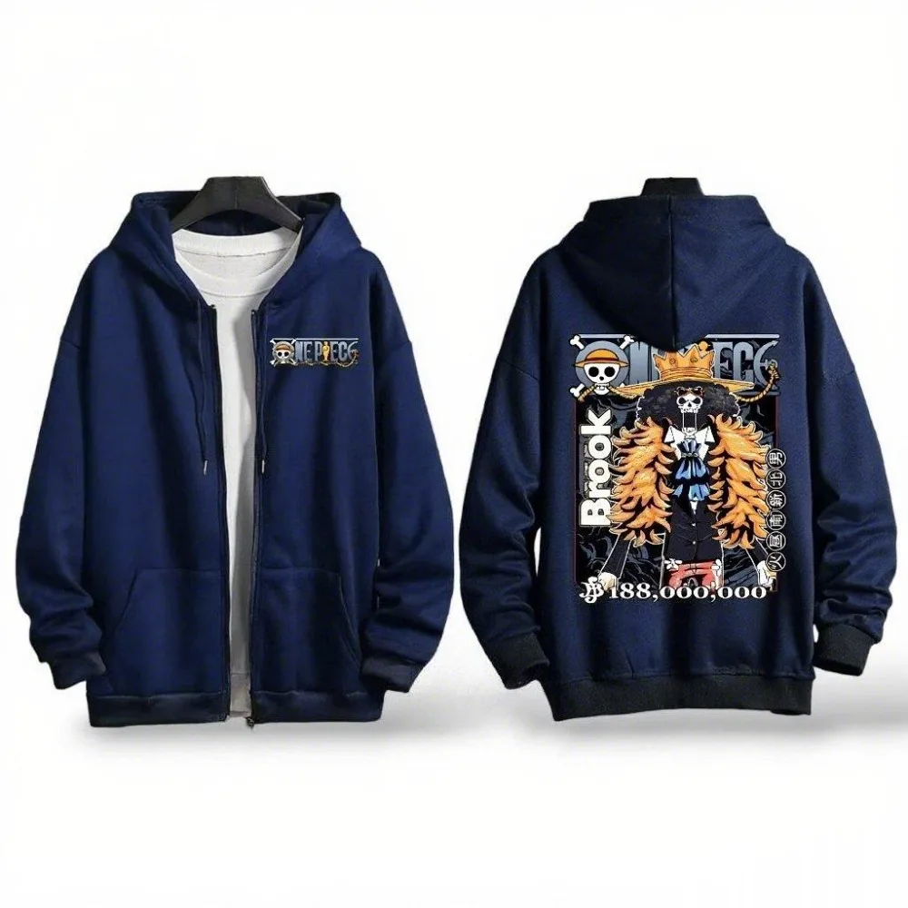 One Piece Anime Luffy Kapuzenpullover Herren Damen Reißverschlussjacke Casual Streetwear Cosplay Hoodie Herbst Winter Warmer Pullover Y2k