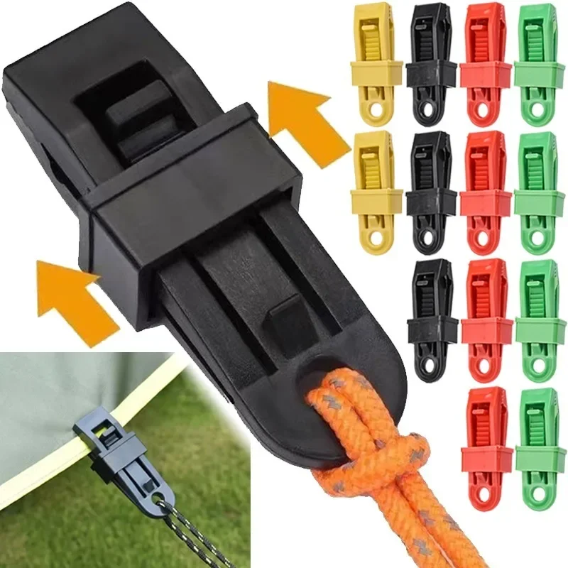 20/10pcs Awning Rope Clamp Tarpaulin Clip Tent Canopy Clip Buckle Reusable Tent Clip Awning Outdoor Camping Accessories Hook