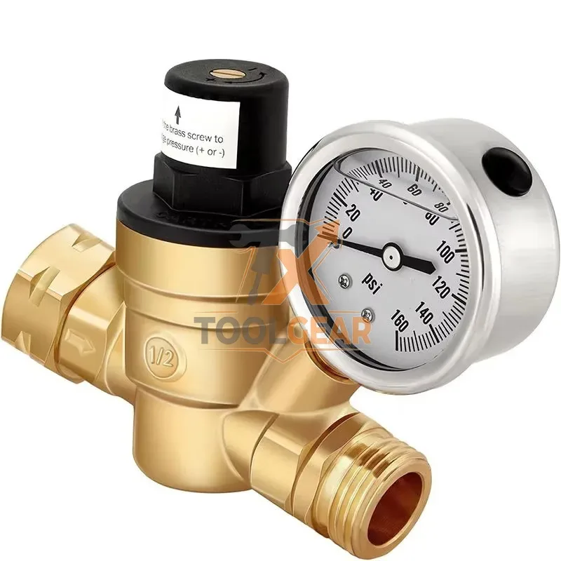 2026hotsale* Brass Pneumatic Control Water Pressure Reducing Valve 3/4 & 1/2 in Adjustable Pressure Regulating Valve