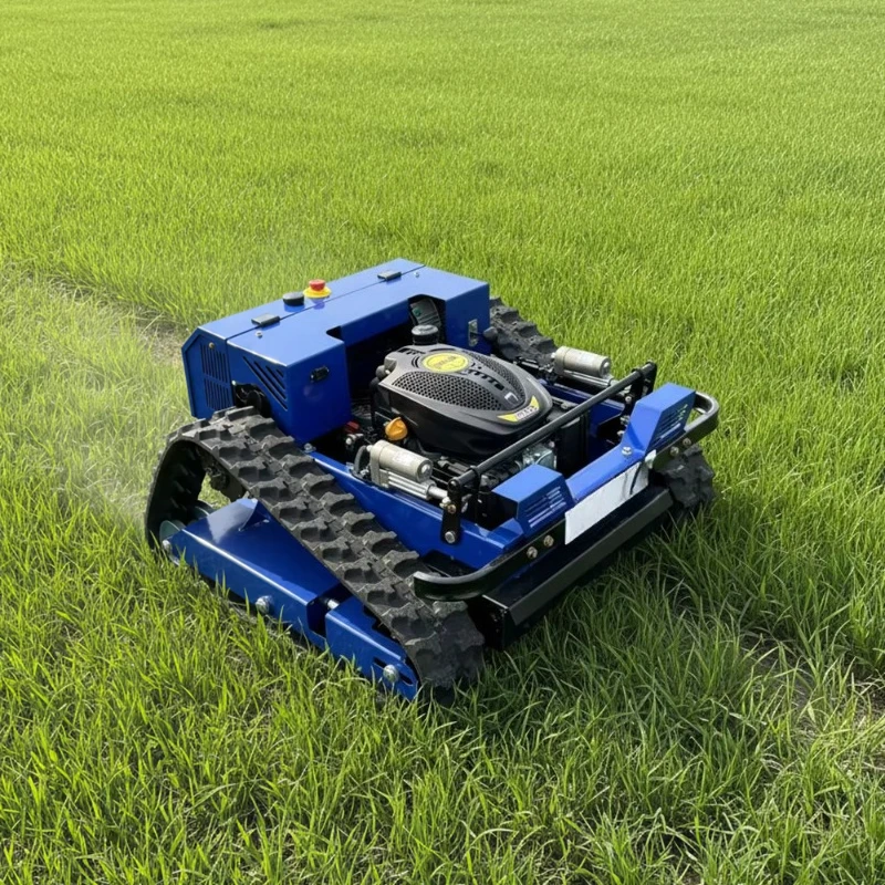Villa Garden Crawler Lawn Mower Anti-slip Rubber Track Wireless Remote Grass Cutting Machine For Community Green Belt