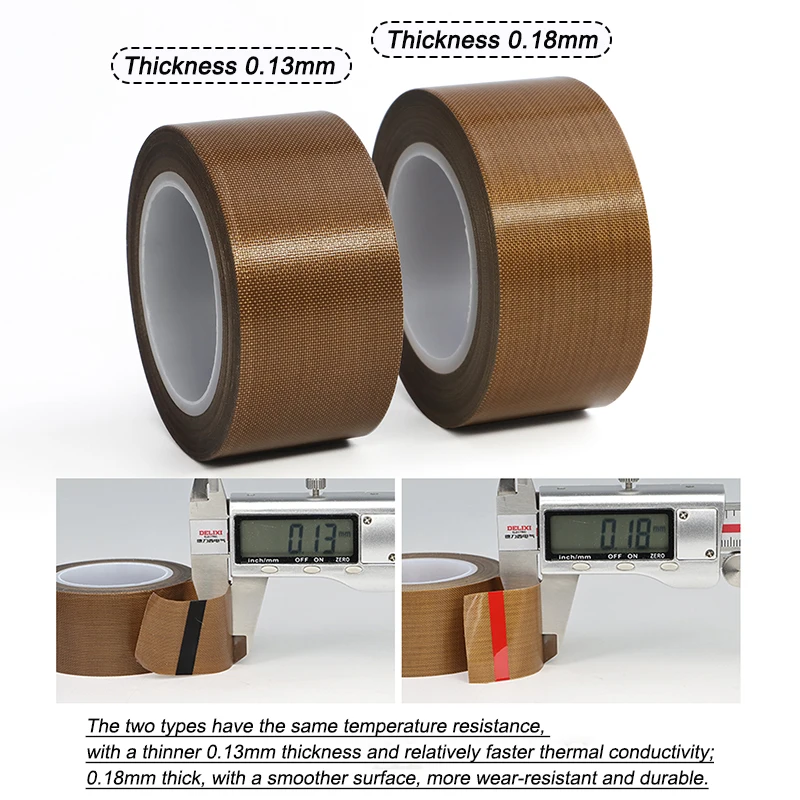 1roll 10M Thickness 0.13mm/0.18mm PTFE Tape Width 5mm-100mm High Temperature Resistance Heat Insulation Sealing Tapes